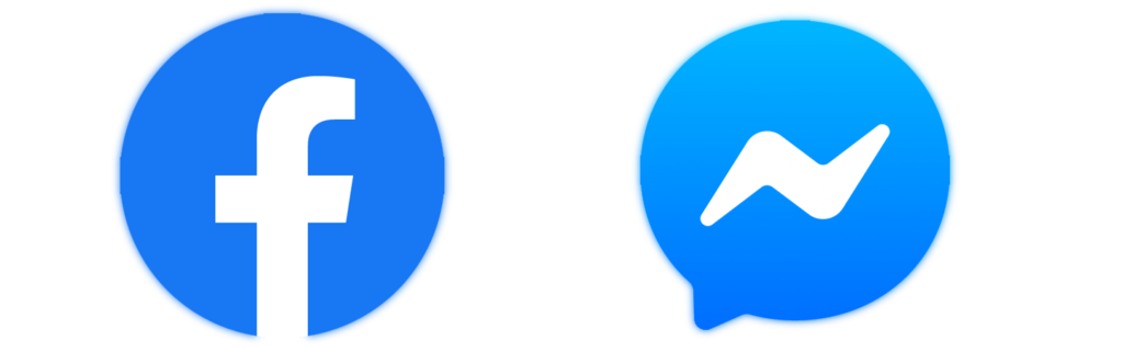 facebook's logo compared to facebook messenger's logo